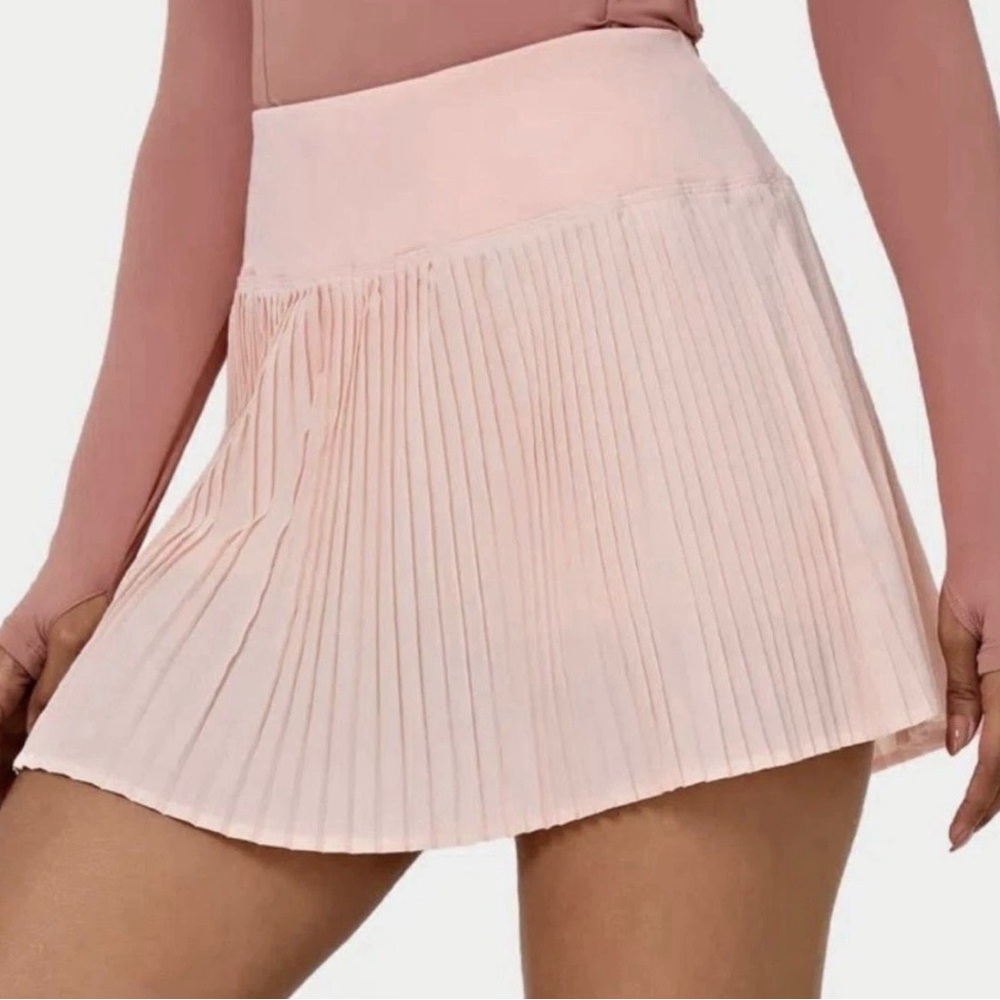 New Halara Seamless Flow High Waisted 2-in-1 Pleated Mini Skirt Tennis Sz Large